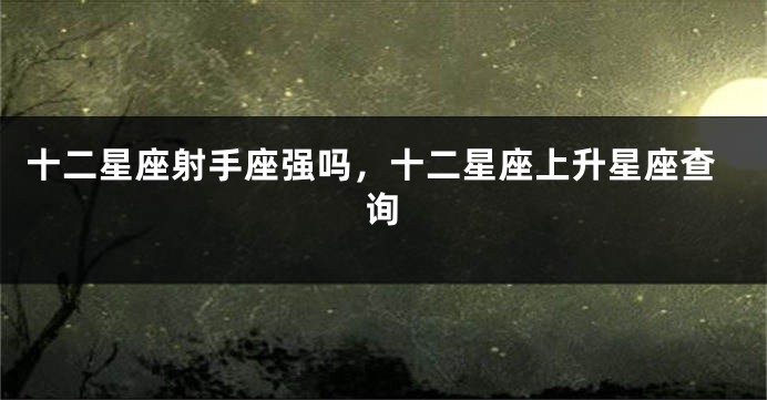 十二星座射手座强吗,十二星座上升星座查询