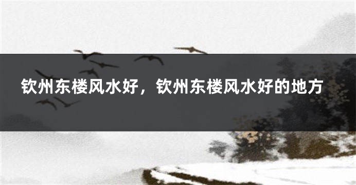 钦州东楼风水好,钦州东楼风水好的地方