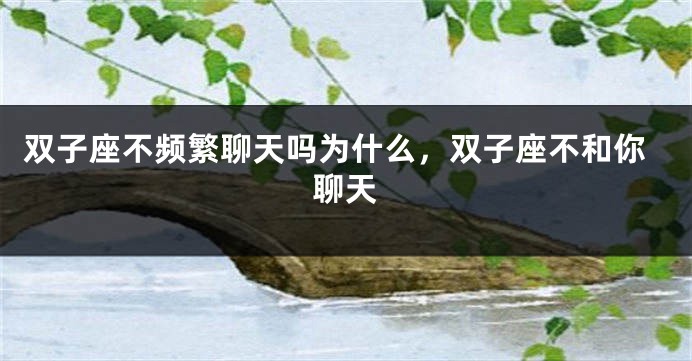 双子座不频繁聊天吗为什么，双子座不和你聊天