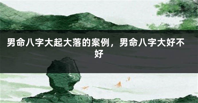 男命八字大起大落的案例，男命八字大好不好