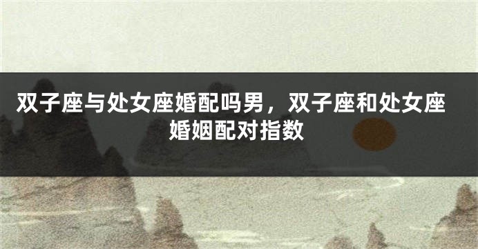 双子座与处女座婚配吗男，双子座和处女座婚姻配对指数