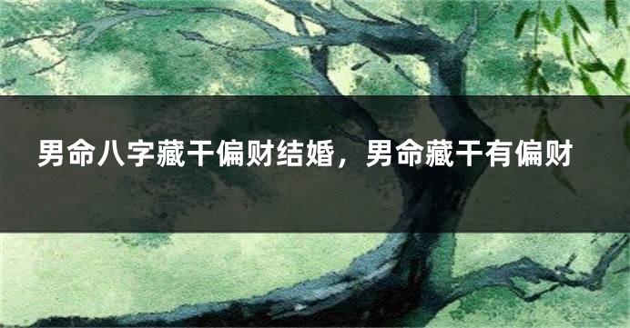男命八字藏干偏财结婚，男命藏干有偏财