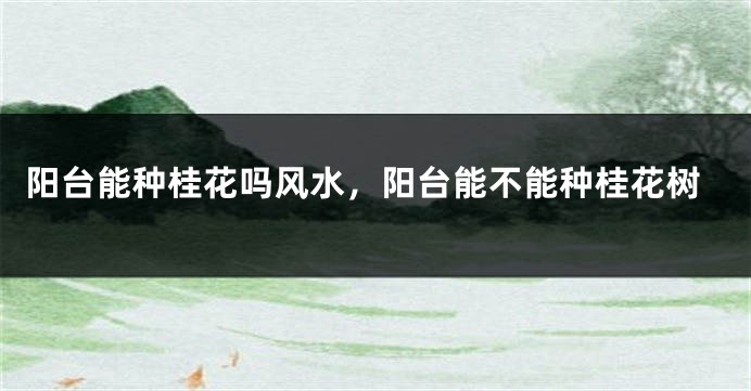 阳台能种桂花吗风水，阳台能不能种桂花树