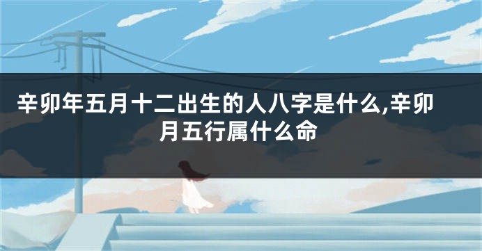 辛卯年五月十二出生的人八字是什么,辛卯月五行属什么命