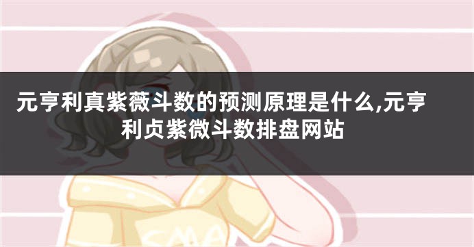 元亨利真紫薇斗数的预测原理是什么,元亨利贞紫微斗数排盘网站
