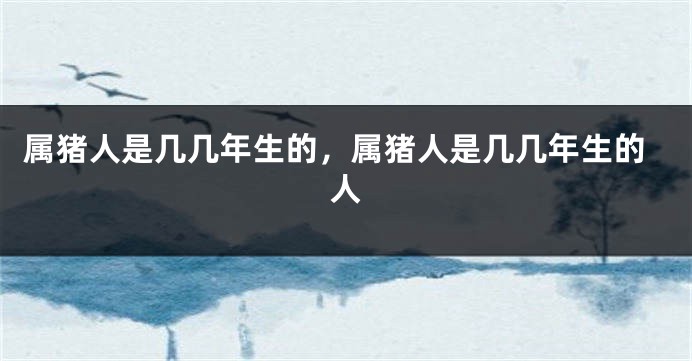属猪人是几几年生的，属猪人是几几年生的人