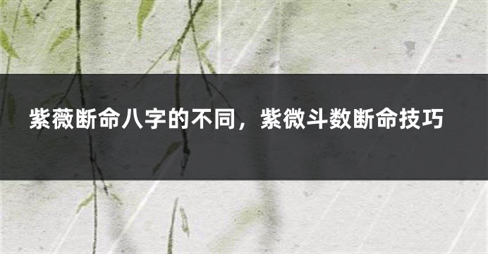 紫薇断命八字的不同，紫微斗数断命技巧