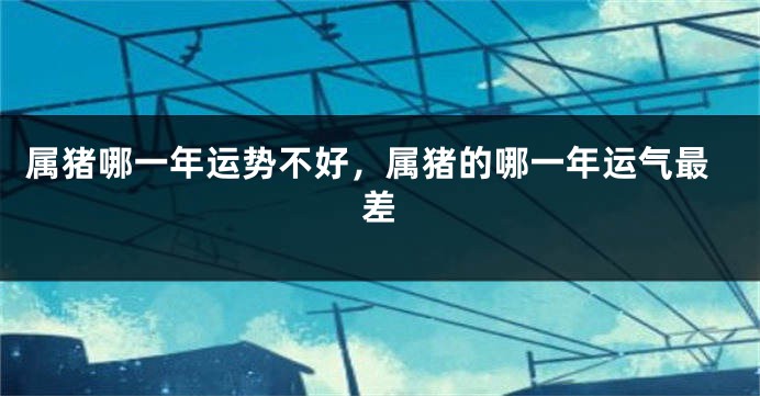 属猪哪一年运势不好，属猪的哪一年运气最差