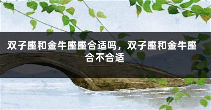 双子座和金牛座座合适吗，双子座和金牛座合不合适