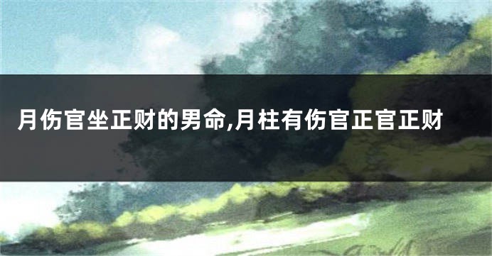 月伤官坐正财的男命,月柱有伤官正官正财