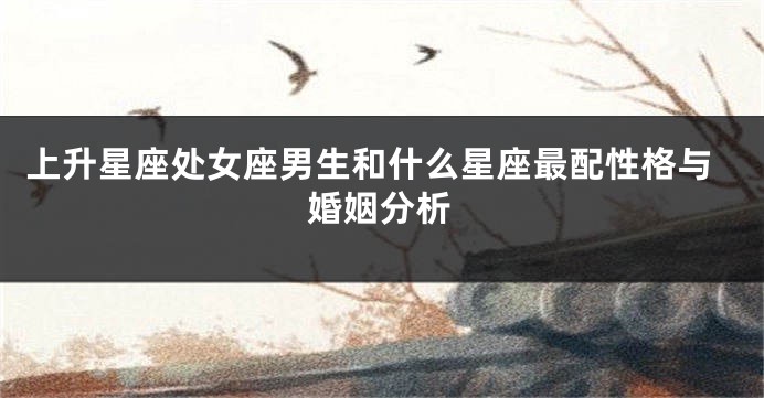 上升星座处女座男生和什么星座最配性格与婚姻分析