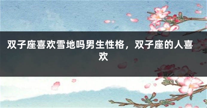 双子座喜欢雪地吗男生性格，双子座的人喜欢