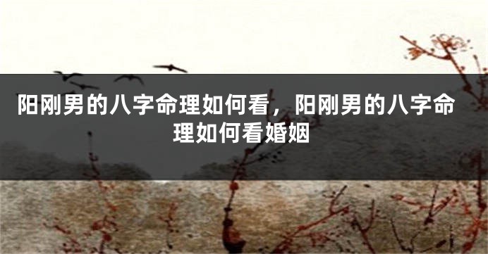 阳刚男的八字命理如何看，阳刚男的八字命理如何看婚姻