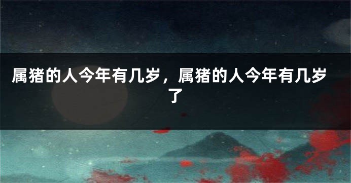 属猪的人今年有几岁，属猪的人今年有几岁了