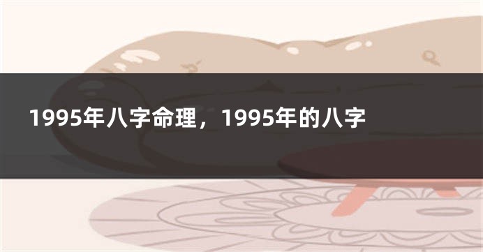 1995年八字命理，1995年的八字