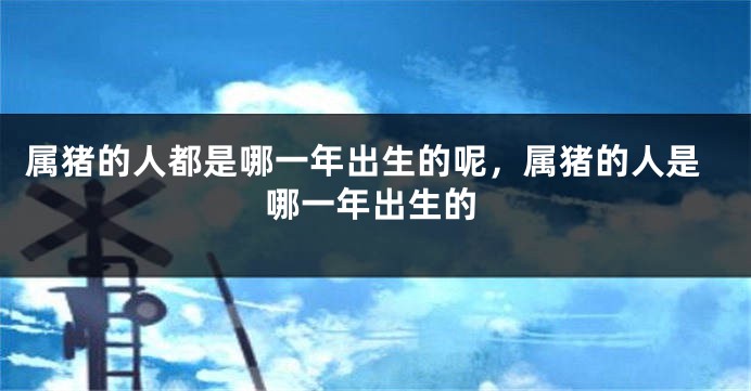 属猪的人都是哪一年出生的呢，属猪的人是哪一年出生的