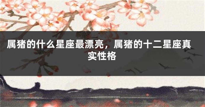 属猪的什么星座最漂亮,属猪的十二星座真实性格