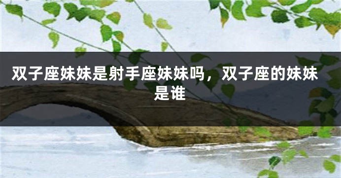 双子座妹妹是射手座妹妹吗，双子座的妹妹是谁