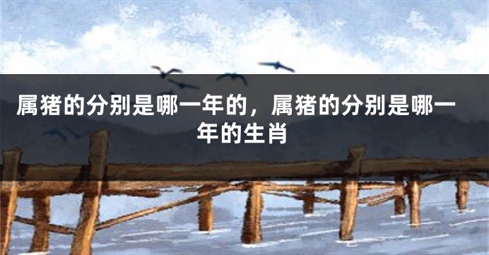 属猪的分别是哪一年的，属猪的分别是哪一年的生肖