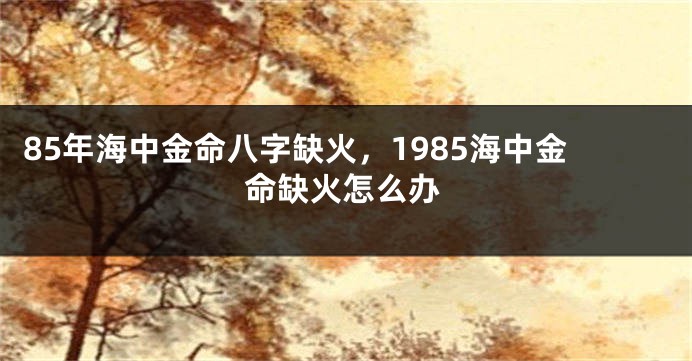 85年海中金命八字缺火，1985海中金命缺火怎么办