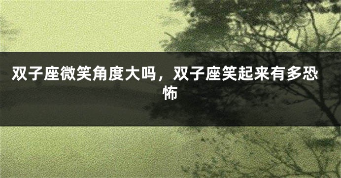 双子座微笑角度大吗，双子座笑起来有多恐怖