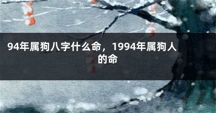 94年属狗八字什么命，1994年属狗人的命