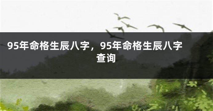 95年命格生辰八字，95年命格生辰八字查询