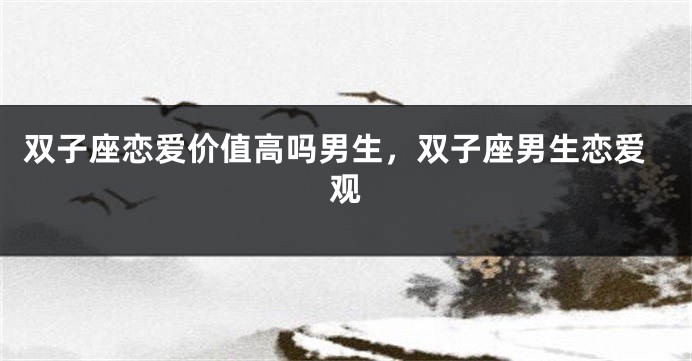 双子座恋爱价值高吗男生，双子座男生恋爱观