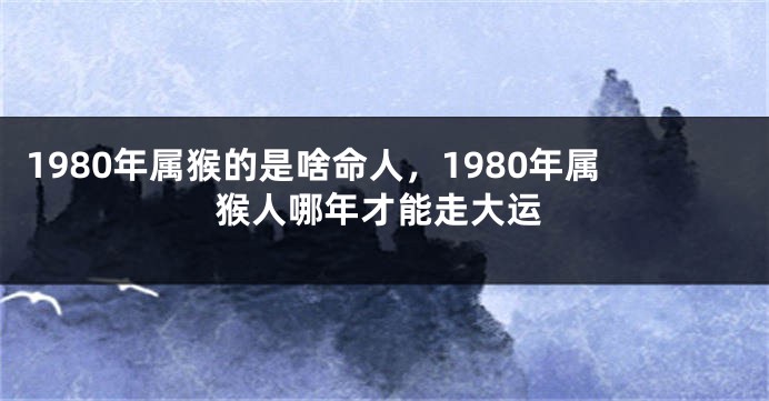 1980年属猴的是啥命人，1980年属猴人哪年才能走大运