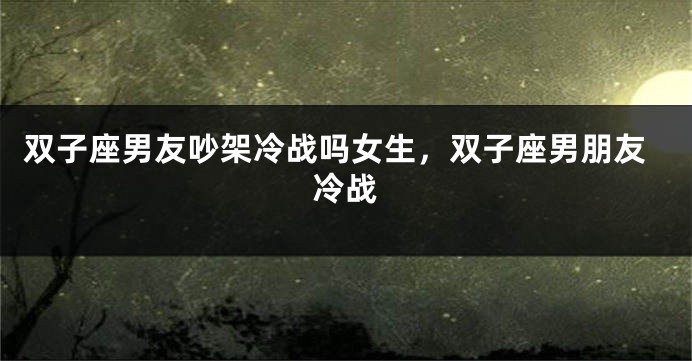 双子座男友吵架冷战吗女生，双子座男朋友冷战