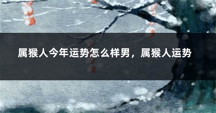 属猴人今年运势怎么样男，属猴人运势