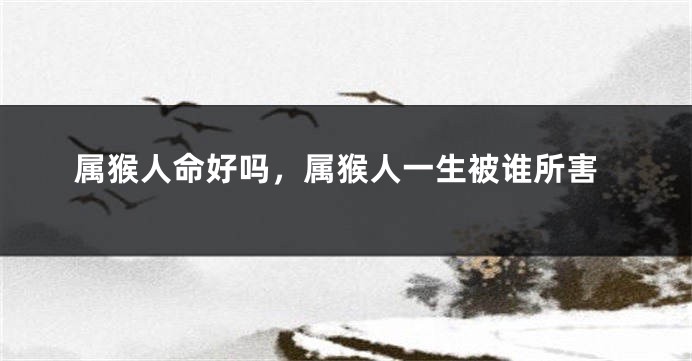 属猴人命好吗，属猴人一生被谁所害