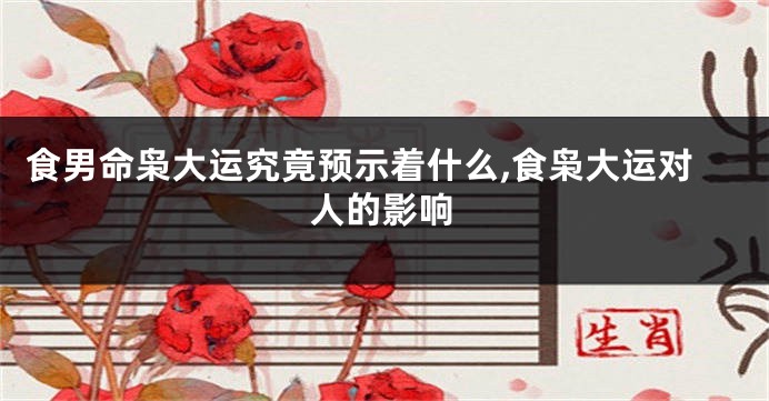 食男命枭大运究竟预示着什么,食枭大运对人的影响