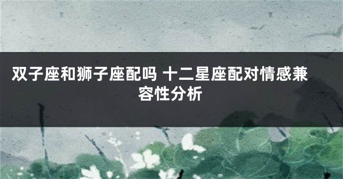 双子座和狮子座配吗 十二星座配对情感兼容性分析