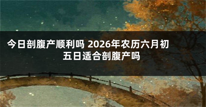 今日剖腹产顺利吗 2026年农历六月初五日适合剖腹产吗