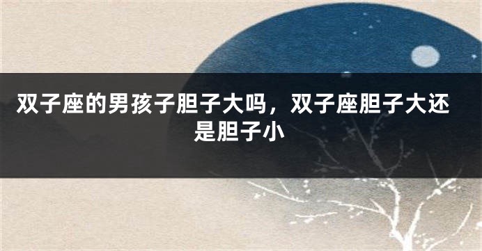 双子座的男孩子胆子大吗，双子座胆子大还是胆子小