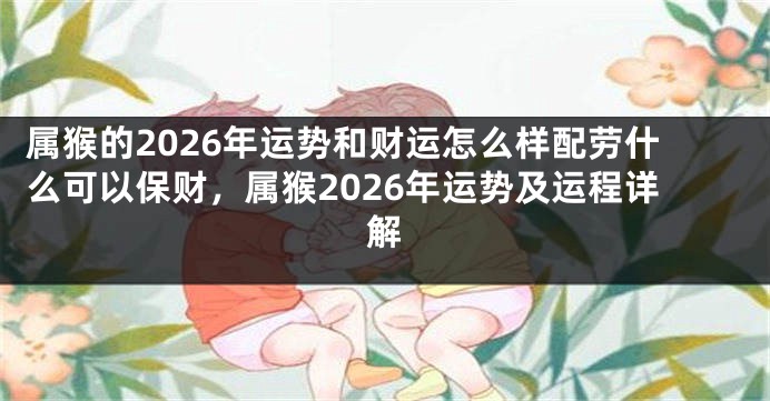 属猴的2026年运势和财运怎么样配劳什么可以保财，属猴2026年运势及运程详解
