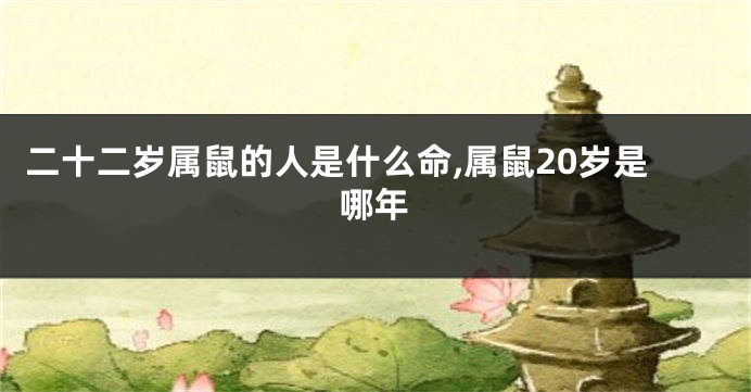 二十二岁属鼠的人是什么命,属鼠20岁是哪年