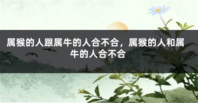 属猴的人跟属牛的人合不合，属猴的人和属牛的人合不合