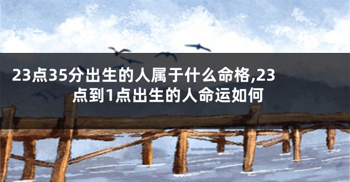 23点35分出生的人属于什么命格,23点到1点出生的人命运如何