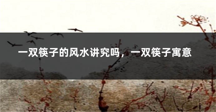 一双筷子的风水讲究吗,一双筷子寓意