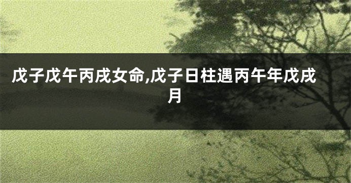 戊子戊午丙戌女命,戊子日柱遇丙午年戊戌月