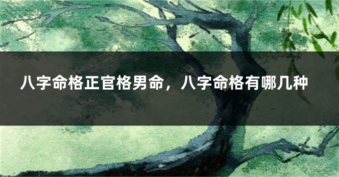 八字命格正官格男命，八字命格有哪几种
