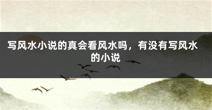 写风水小说的真会看风水吗，有没有写风水的小说