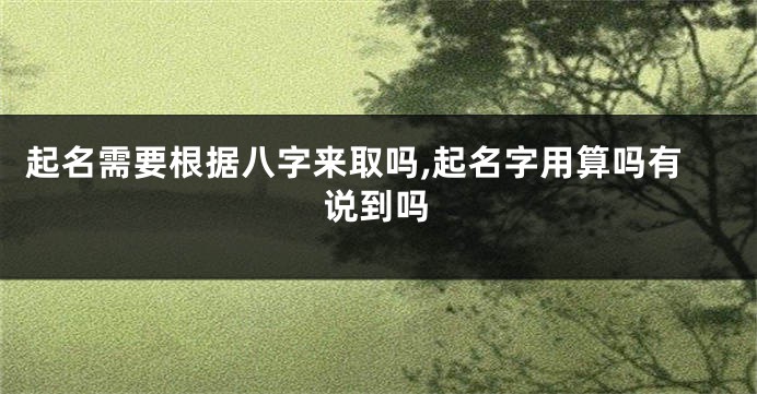 起名需要根据八字来取吗,起名字用算吗有说到吗
