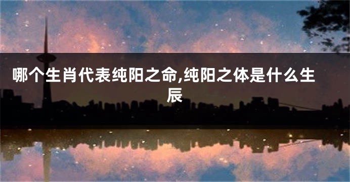 哪个生肖代表纯阳之命,纯阳之体是什么生辰