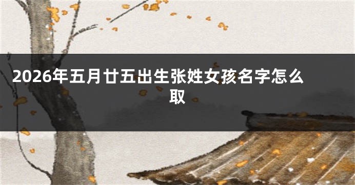 2026年五月廿五出生张姓女孩名字怎么取