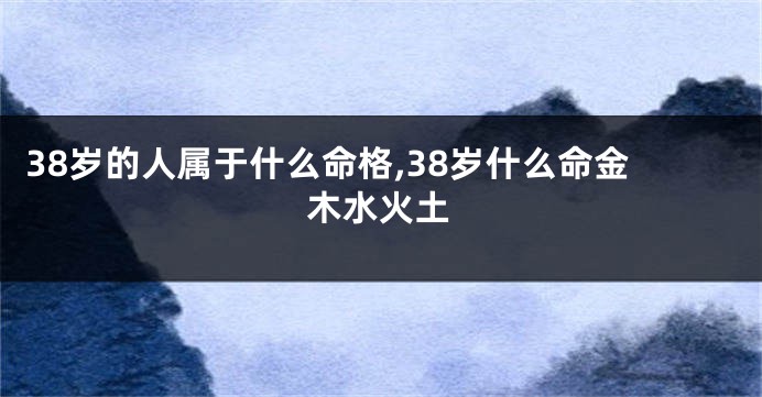 38岁的人属于什么命格,38岁什么命金木水火土