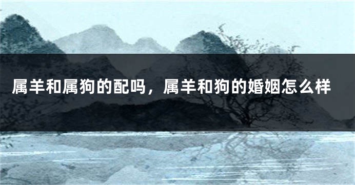 属羊和属狗的配吗,属羊和狗的婚姻怎么样