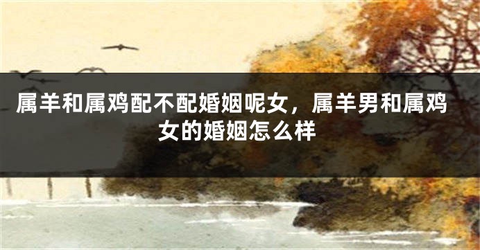 属羊和属鸡配不配婚姻呢女，属羊男和属鸡女的婚姻怎么样